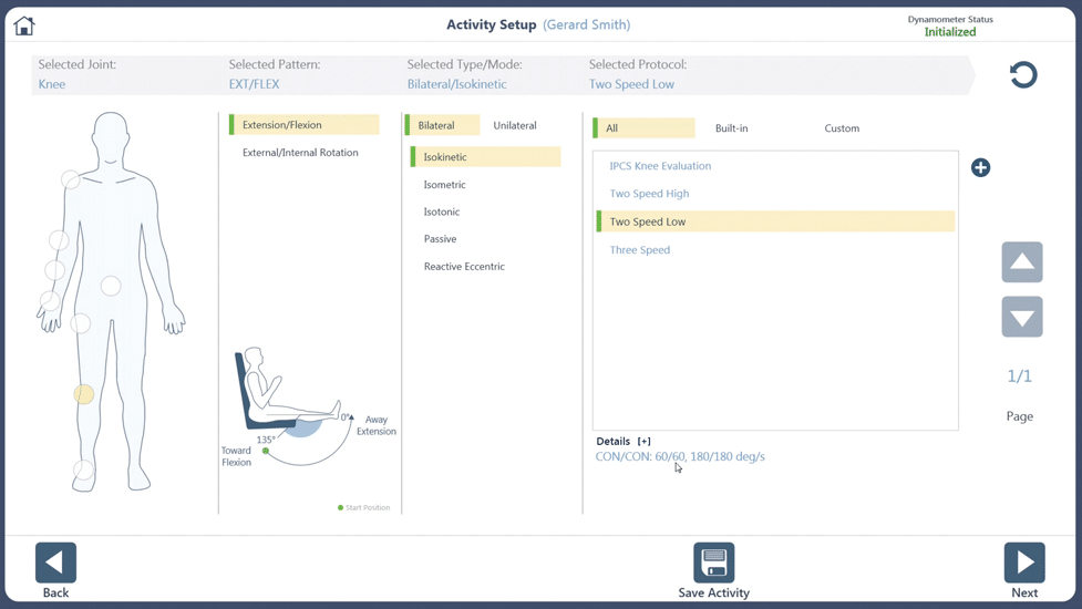 Setting up a Protocol Based Activity (knee)